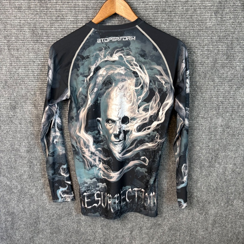 BTO Perform Resurrection Compression Shirt XL Grim Reaper Skull Long Sleeve MMA - Picture 2 of 5